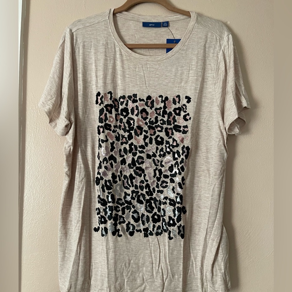 Apt. 9 Shimmer Animal Print Tee